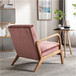 Classic Mid-Century Modern Accent Chairs, Open Framed Armchair With Cushioning And - Rose