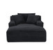 Cloudline - Oversized Chaise Lounge Chair In Soft Corduroy, Modern Comfy Couch With Full Foam Cushioning, Cozy Sleeper Sofabed For Living Room - Black