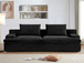 Nimbus - Oversized Full Foam 4 Seater Couch For Living Room Upholstered In Soft Corduroy, Wide Armrests - Black