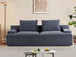 Nimbus - Oversized Full Foam 4 Seater Couch For Living Room Upholstered In Soft Corduroy, Wide Armrests - Gray