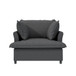 Oversized Single Seat Sofa Module For Modular Sectional Wide Seat, Armchair With Pillows Modern Upholstered Comfy Single Couch Lounge - Gray