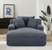 Cloudline - Oversized Chaise Lounge Chair In Soft Corduroy, Modern Comfy Couch With Full Foam Cushioning, Cozy Sleeper Sofabed For Living Room - Gray