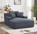 Cloudline - Oversized Chaise Lounge Chair In Soft Corduroy, Modern Comfy Couch With Full Foam Cushioning, Cozy Sleeper Sofabed For Living Room - Gray