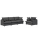 2 Piece Living Room Set With Throw Pillows Sectional Couch Sets, Upholstered 3 Seater Sofa & Armchair 4 Seat - Gray