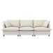 3 Seat Sofa Module For Modular Sectional Wide Seat Cloud Couch With Throw Pillows Upholstered - Beige
