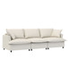 3 Piece Living Room Set Modular Sectional Couch Upholstered 3 Seater Sofa & 2 Armchairs 5 Seat - Beige