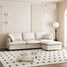 Sectional Sofa With Ottoman L Shaped Cloud Couch Set With Throw Pillows, Free Combination 4 Seat Modular Upholstered - Beige