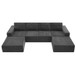 Modular U Shaped Sectional With Ottomans, Luxury Cloud Floor Couch With Deep Seat Fully Compressed Upholstered Sofa - Dark Gray