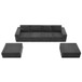 Modular U Shaped Sectional With Ottomans, Luxury Cloud Floor Couch With Deep Seat Fully Compressed Upholstered Sofa - Dark Gray
