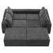 Modular U Shaped Sectional With Ottomans, Luxury Cloud Floor Couch With Deep Seat Fully Compressed Upholstered Sofa - Dark Gray