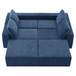 Modular U Shaped Sectional With Ottomans, Luxury Cloud Floor Couch With Deep Seat Fully Compressed Upholstered Sofa - Navy