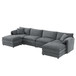 Modular Sectional With Deep And Wide Seat, U Shaped Cloud Couch Set With Double Cushions 6 Seat Sofa With Movable Ottomans Oversized - Dark Gray