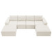 Modular U Shaped Sectional With Ottomans, Luxury Cloud Floor Couch With Deep Seat Fully Compressed Upholstered Sofa - Beige