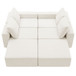 Modular U Shaped Sectional With Ottomans, Luxury Cloud Floor Couch With Deep Seat Fully Compressed Upholstered Sofa - Beige