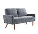 Loveseat Sofa, European Style With Sleek Design, Modern & Vintage Flair, Upholstered 2 Seater Couch - Gray