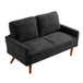 Loveseat Sofa, European Style With Sleek Design, Modern & Vintage Flair, Upholstered 2 Seater Couch - Black