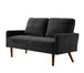 Loveseat Sofa, European Style With Sleek Design, Modern & Vintage Flair, Upholstered 2 Seater Couch - Black