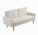 Loveseat Sofa, European Style With Sleek Design, Modern & Vintage Flair, Upholstered 2 Seater Couch - Ivory