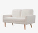 Loveseat Sofa, European Style With Sleek Design, Modern & Vintage Flair, Upholstered 2 Seater Couch - Ivory