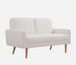 Loveseat Sofa, European Style With Sleek Design, Modern & Vintage Flair, Upholstered 2 Seater Couch - Ivory