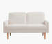 Loveseat Sofa, European Style With Sleek Design, Modern & Vintage Flair, Upholstered 2 Seater Couch - Ivory