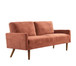 Sofa, European Style With Sleek Design, Modern & Vintage Flair, Upholstered 3 Seater Couch - Red Orange