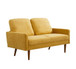 Loveseat Sofa, European Style With Sleek Design, Modern & Vintage Flair, Upholstered 2 Seater Couch - Mustard Yellow