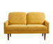 Loveseat Sofa, European Style With Sleek Design, Modern & Vintage Flair, Upholstered 2 Seater Couch - Mustard Yellow
