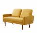 Loveseat Sofa, European Style With Sleek Design, Modern & Vintage Flair, Upholstered 2 Seater Couch - Mustard Yellow