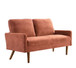 Loveseat Sofa, European Style With Sleek Design, Modern & Vintage Flair, Upholstered 2 Seater Couch - Pumpkin Orange