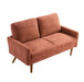 Loveseat Sofa, European Style With Sleek Design, Modern & Vintage Flair, Upholstered 2 Seater Couch - Pumpkin Orange