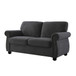 Soft Loveseat, Upholstered 2 Seater Couch With High Density Foam, Loose Back Cushions And Turned Legs - Black