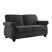 Soft Loveseat, Upholstered 2 Seater Couch With High Density Foam, Loose Back Cushions And Turned Legs - Black