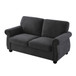 Soft Loveseat, Upholstered 2 Seater Couch With High Density Foam, Loose Back Cushions And Turned Legs - Black