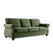 Soft Sofa, Upholstered 3 Seater Couch, Loose Back Cushions And Turned Legs - Green