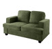 Modern Loveseat, Comfortable 2 Seater Couch With Deep Seating And High Density Foam, Loose Back Cushions, Wide Arms - Green