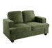 Modern Loveseat, Comfortable 2 Seater Couch With Deep Seating And High Density Foam, Loose Back Cushions, Wide Arms - Green