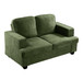 Modern Loveseat, Comfortable 2 Seater Couch With Deep Seating And High Density Foam, Loose Back Cushions, Wide Arms - Green