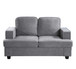Modern Loveseat, Comfortable 2 Seater Couch With Deep Seating And High Density Foam, Loose Back Cushions, Wide Arms - Gray