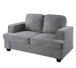 Modern Loveseat, Comfortable 2 Seater Couch With Deep Seating And High Density Foam, Loose Back Cushions, Wide Arms - Gray