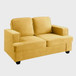 Modern Loveseat, Comfortable 2 Seater Couch With Deep Seating, Loose Back Cushions, Wide Arms - Mustard Yellow