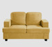 Modern Loveseat, Comfortable 2 Seater Couch With Deep Seating, Loose Back Cushions, Wide Arms - Mustard Yellow