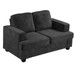 Modern Loveseat, Comfortable 2 Seater Couch With Deep Seating And High Density Foam, Loose Back Cushions, Wide Arms - Black