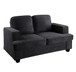 Modern Loveseat, Comfortable 2 Seater Couch With Deep Seating And High Density Foam, Loose Back Cushions, Wide Arms - Black