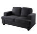 Modern Loveseat, Comfortable 2 Seater Couch With Deep Seating And High Density Foam, Loose Back Cushions, Wide Arms - Black