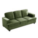Modern Sofa, Comfortable 3 Seater Couch With Deep Seating And High Density Foam, Loose Back Cushions, Wide Arms, - Green