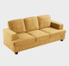 Modern Sofa, Comfortable 3 Seater Couch With Deep Seating, Loose Back Cushions, Wide Arms - Mustard Yellow