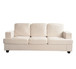 Modern Sofa, Comfortable 3 Seater Couch With Deep Seating, Loose Back Cushions, Wide Arms - Ivory