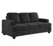 Modern Sofa, Comfortable 3 Seater Couch With Deep Seating And High Density Foam, Loose Back Cushions, Wide Arms - Black