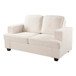 Modern Loveseat, Comfortable 2 Seater Couch With Deep Seating, Loose Back Cushions, Wide Arms - Ivory